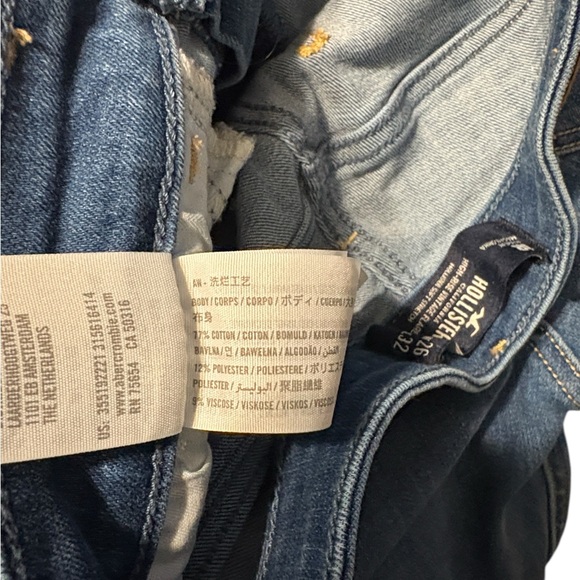 Hollister High Rise Vintage Flare Jeans 26 X 32 Two-Tone Blue Boho 90s 70s Indie - Picture 7 of 8